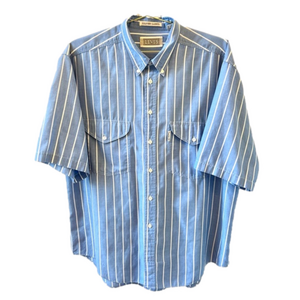Levi’s Silver Label Blue White Size XL Shirt Striped Short Sleeve Vintage Men’s